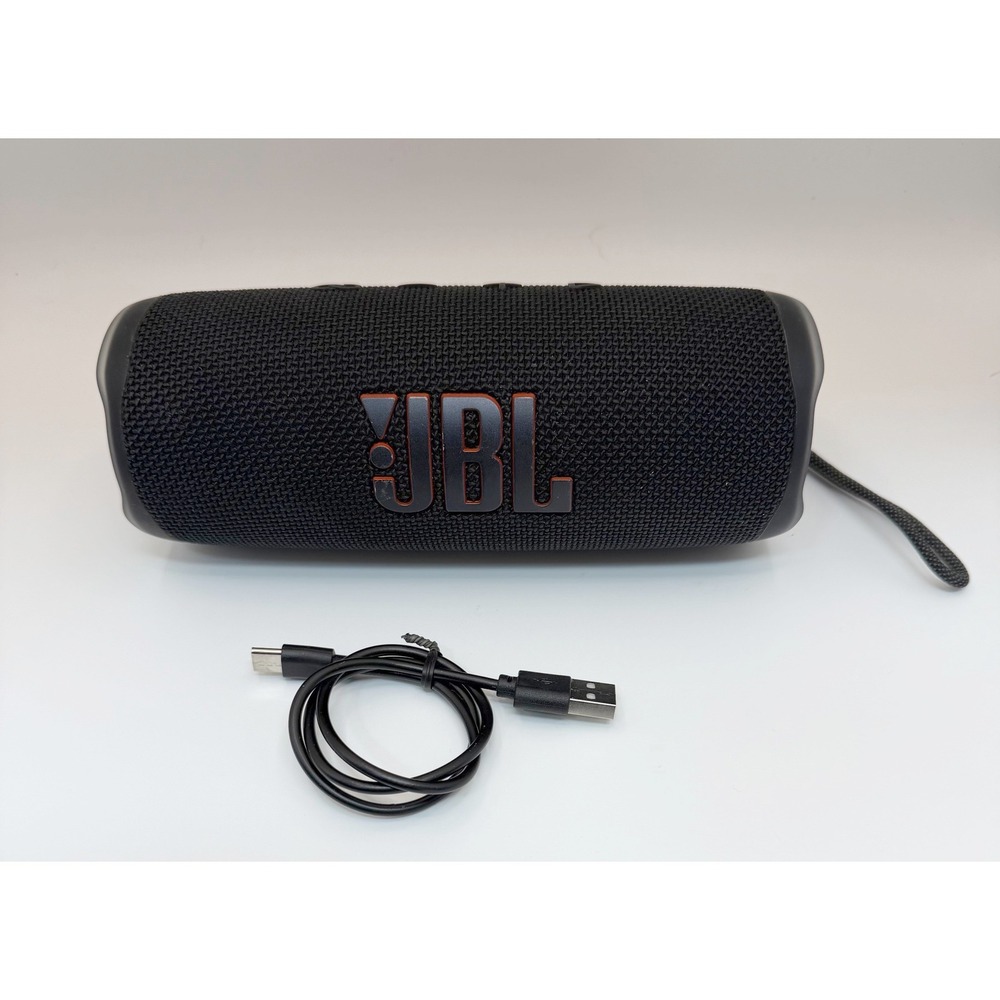 JBL Flip 6 Portable Bluetooth Speaker Black Waterproof Wireless USB Cable Tested